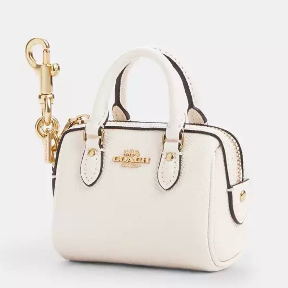 Coach Chalk Mini Bag Charm with Gold Accents CU279